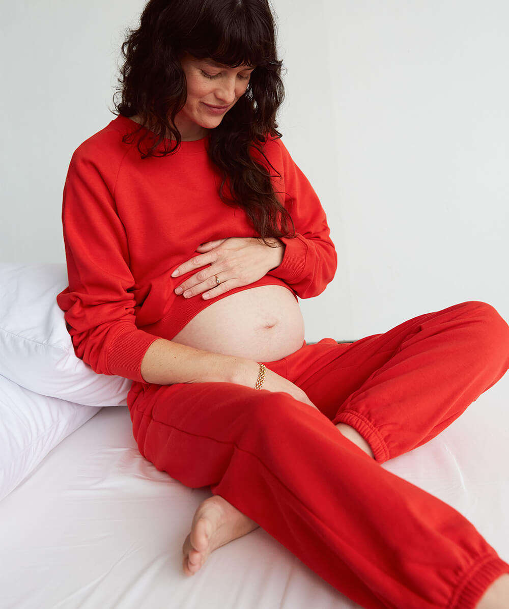 Maternity Sweatshirt Sweatsuit Set For Pregnancy & Postpartum